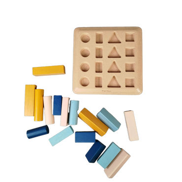 PlanToys Sortierbrett 16 Vertiefungen Montessori Lernspiel