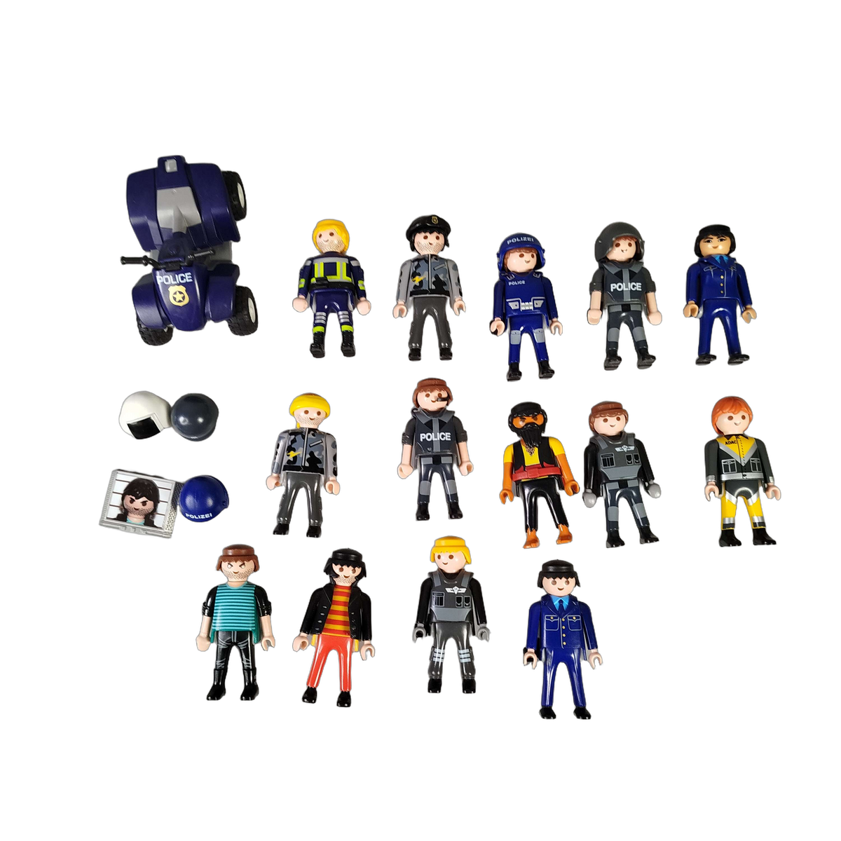 Playmobil Bundle Polizei & Pirat Set von 15 Figuren & Quad