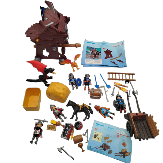 Playmobil Bundle Ritter 6628 6005 Set von 2 Figuren & Wagen