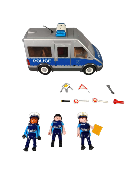 Playmobil Polizeibus mit Straßensperre 9236 Polizeifahrzeug ab 3 Jahre