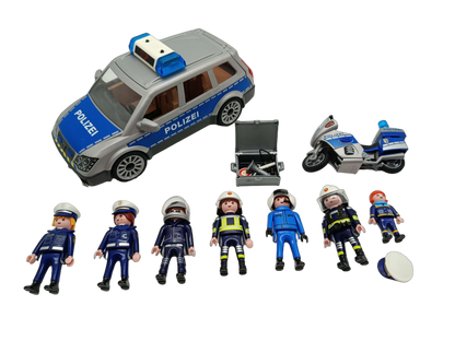 Playmobil Bundle Polizei 6873 Streifenwagen Polizeiauto & Motorrad