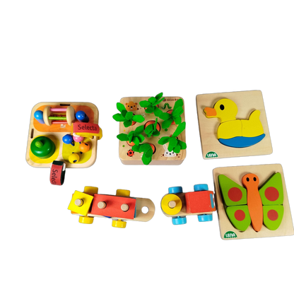Bundle Holzspielzeug Tavolini 62014 großes Set Holzpuzzle & Motorik