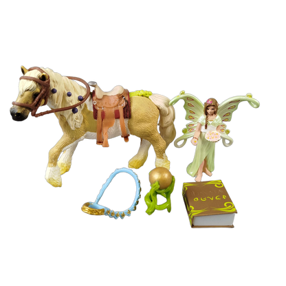 Schleich Tiere Bundle Bauernhof & Bayala 4 Teile Pferd & Fee Figuren