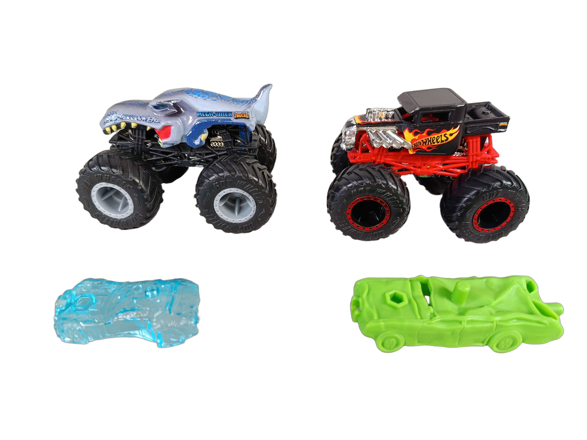 Hot Wheels Bundle Monster Trucks Mega Wrex & Mega Shark Set von 4