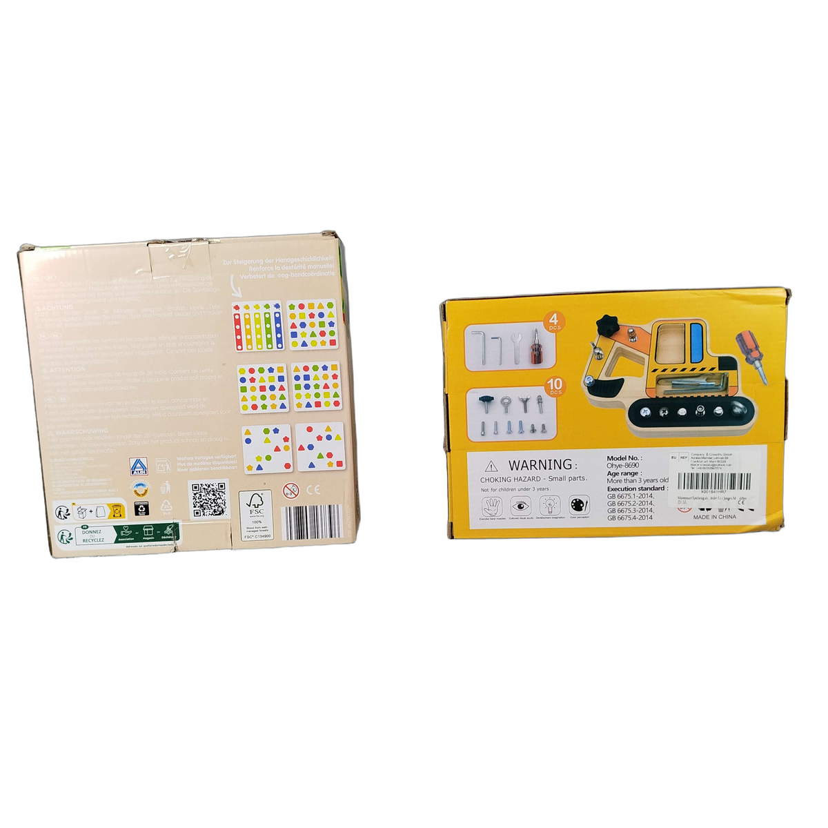 Ohye Bundle Montessori Set von 3 Holzlaptop, Schraubbrett & Lernspiel