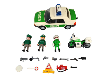 Playmobil Bundle Polizei 3903 Set Auto, Motorrad, 3 Figuren & Zubehör