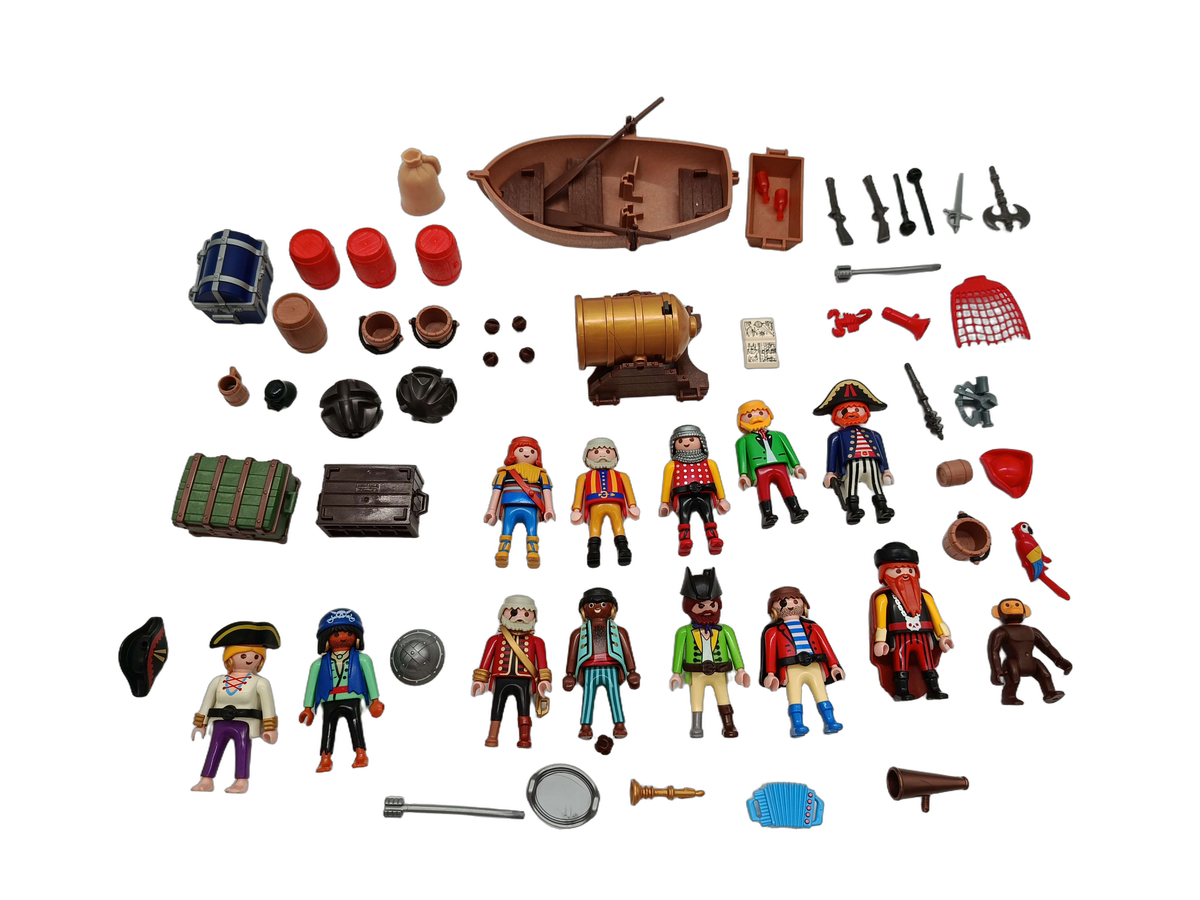 Playmobil Bundle Piraten großes Set Figuren, Ruderboot & Kanone