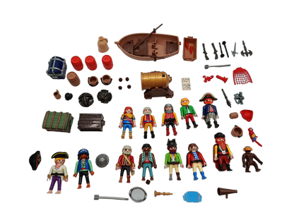 Playmobil Bundle Piraten großes Set Figuren, Ruderboot & Kanone