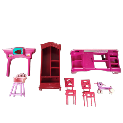 Bundle Puppenhaus Puppenmöbel Set von 7 Küche, Schrank, Waschtisch
