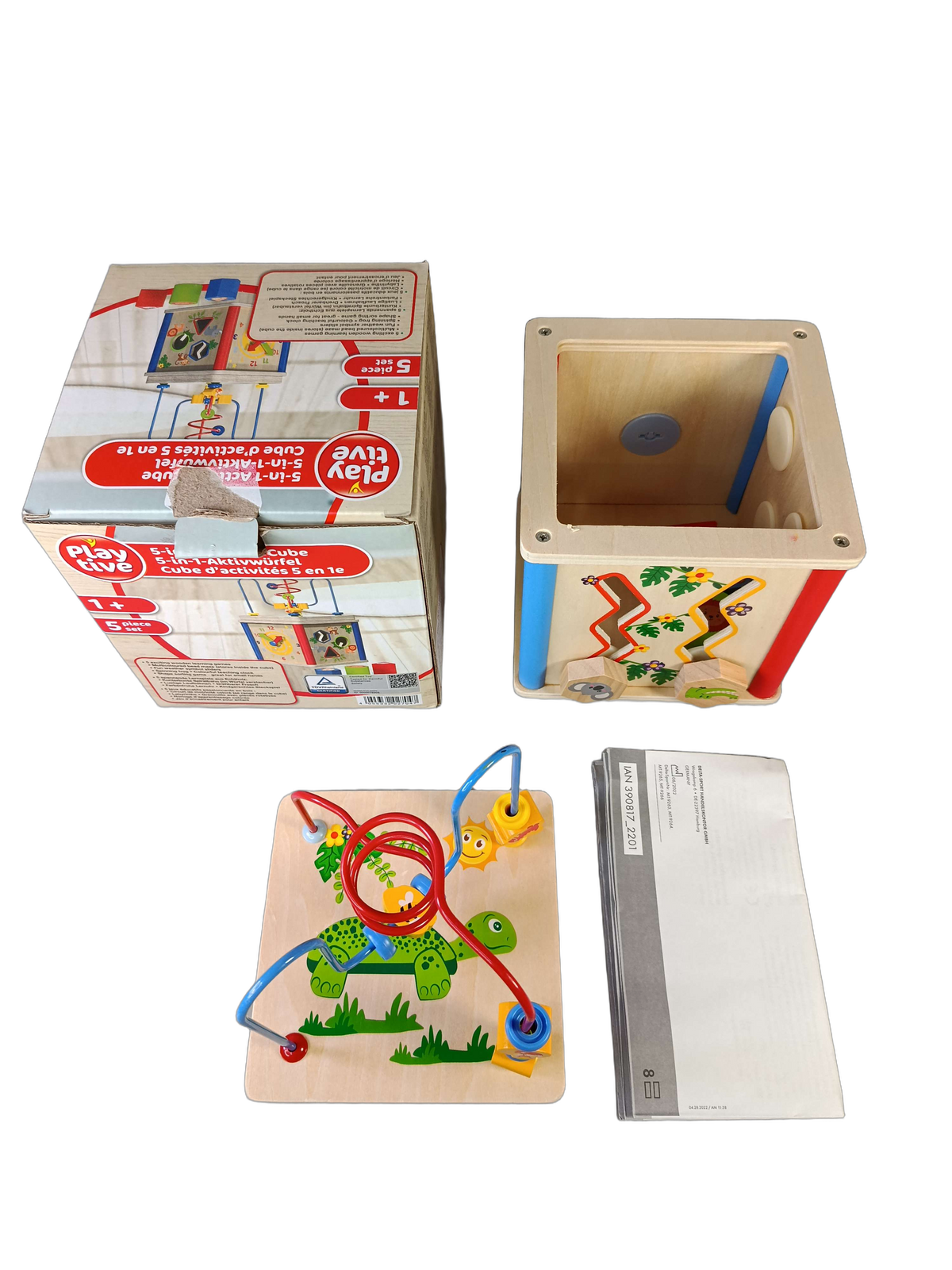 Playtive Bundle Holz Motorik Set von 2 Motorikwürfel & Stapeltiere