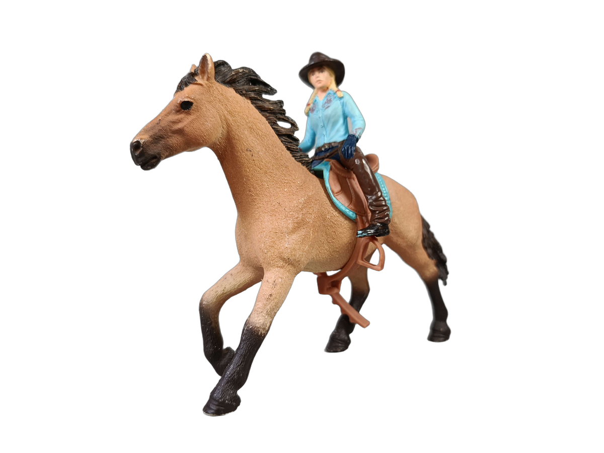 Schleich Tiere Bundle Pferde & Reiter, großes Set Zaun & Sattel