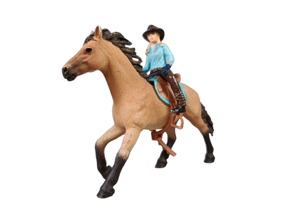 Schleich Tiere Bundle Pferde & Reiter, großes Set Zaun & Sattel