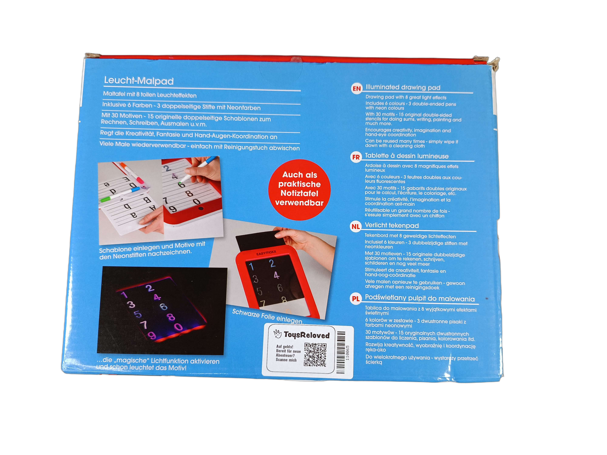 easymaxx Leucht-Malpad LED-Zeichenpad Leucht-Maltafel mit Zubehör