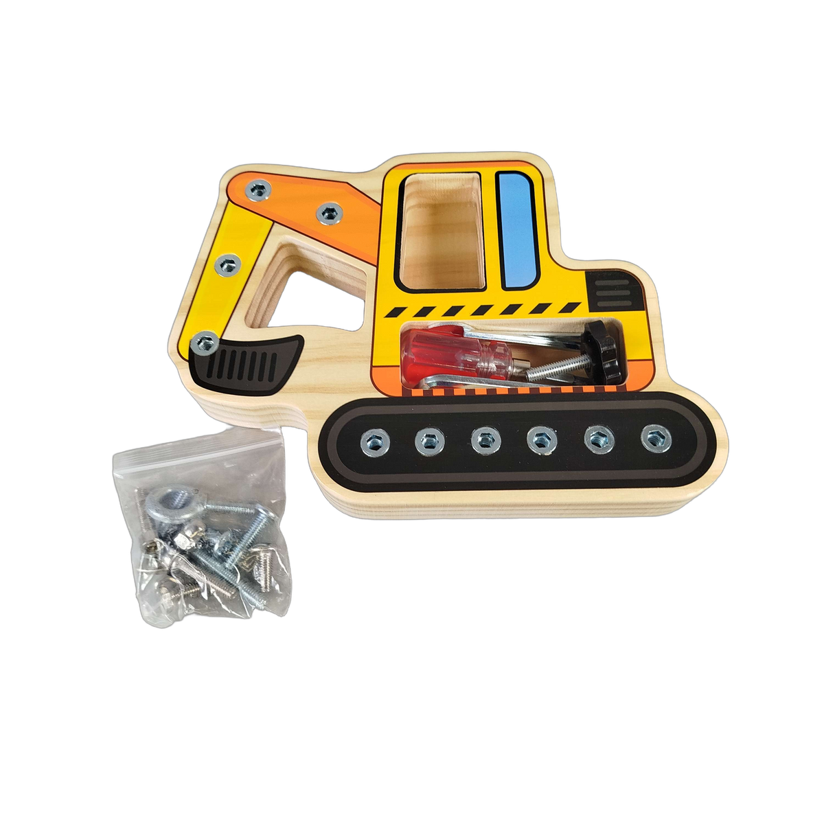 Ohye Bundle Montessori Set von 3 Holzlaptop, Schraubbrett & Lernspiel