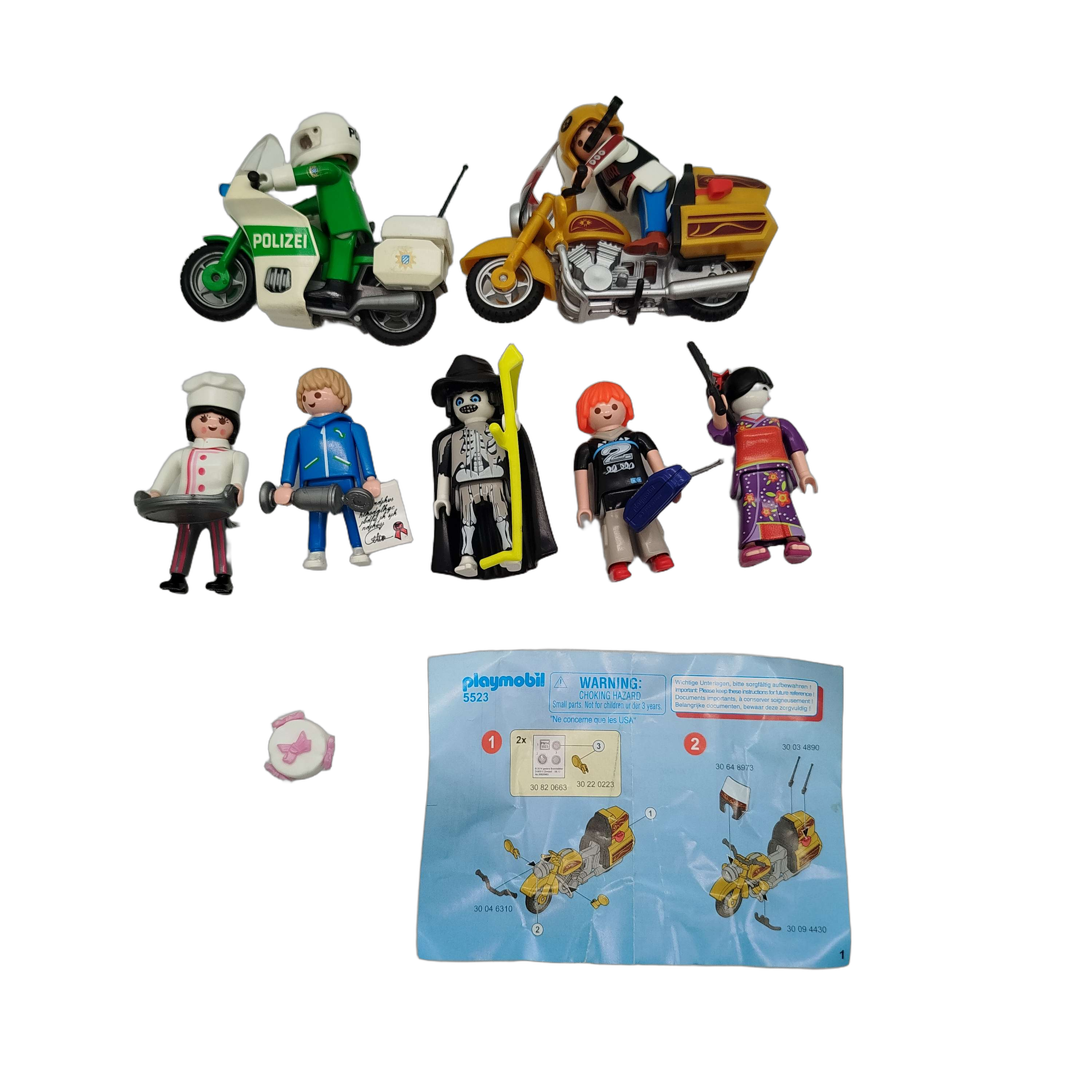 Playmobil Bundle 5203 5204 5523 3983 9242 Set von 5 Figuren Motorräder