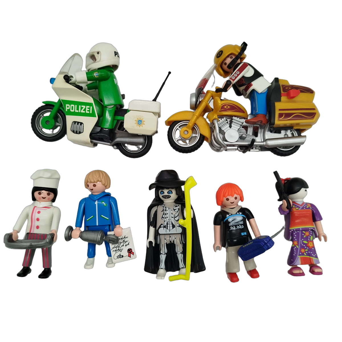 Playmobil Bundle 5203 5204 5523 3983 9242 Set von 5 Figuren Motorräder