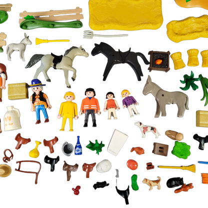 Playmobil Bundle Reiterhof 4167 4159 Set von 2 Figuren & Tiere