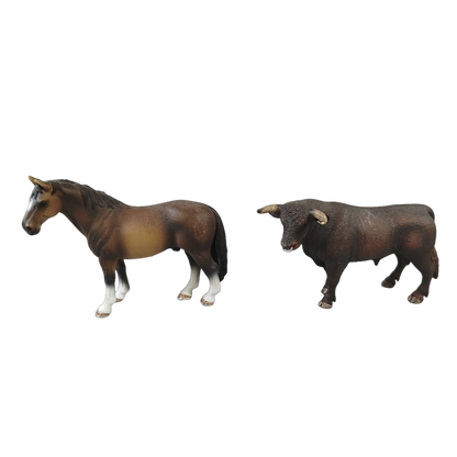 Schleich Tiere Bundle 4 Teile Leopard, Pferd, Tiger & Büffel