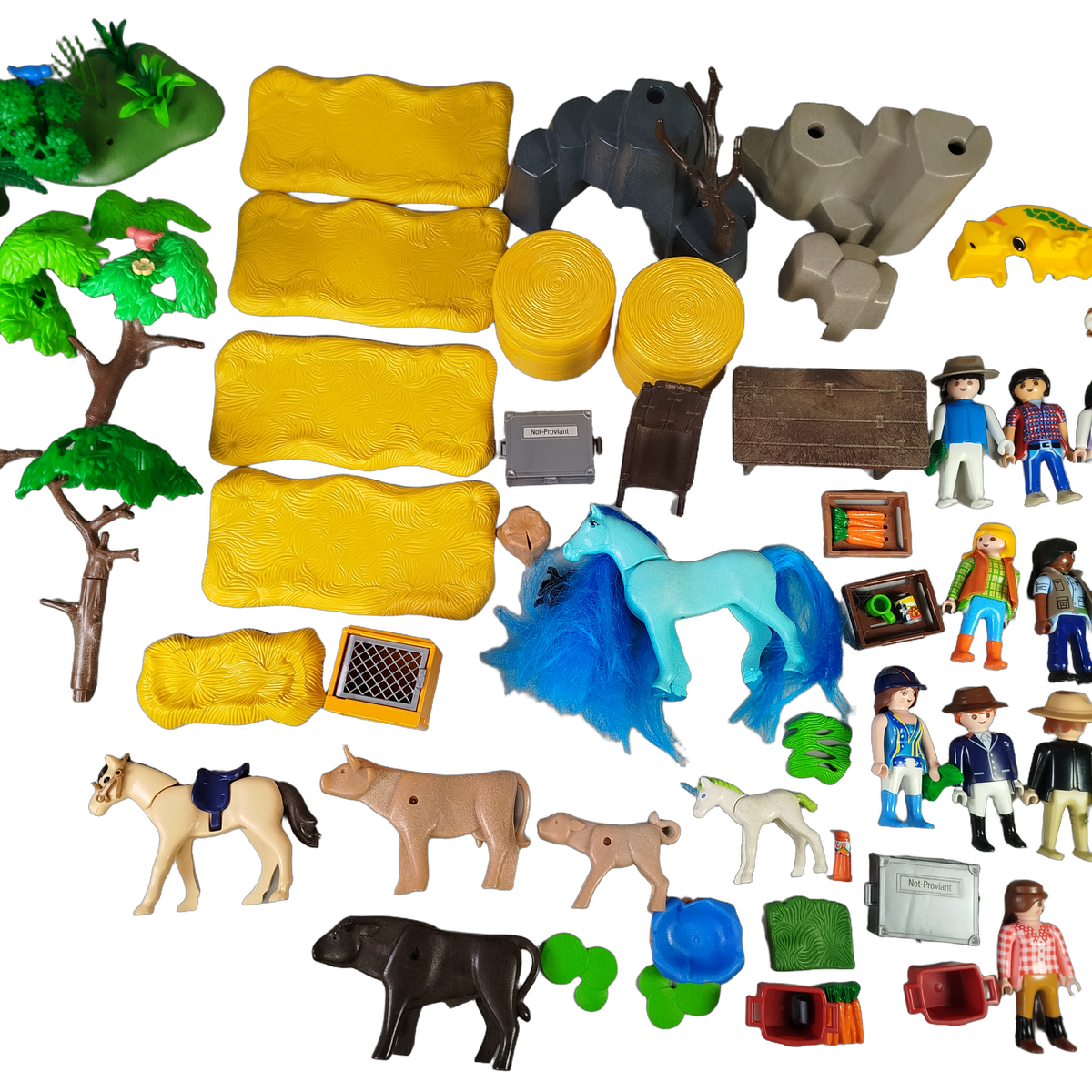 Playmobil Bundle Set Tiere & Figuren mit Zubehör Pferde Hund Einhorn
