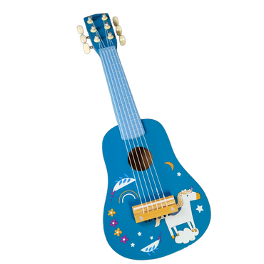 Dewel Einhorn Kindergitarre 6 Saiten blau
