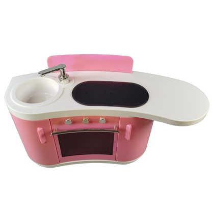 Mattel Barbie Kücheninsel mit Zubehör – Spüle, Herd & Ofen