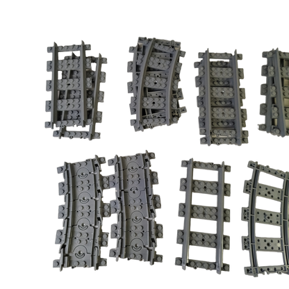 LEGO Eisenbahn Schienen mit Weiche & flexiblen Gleisen