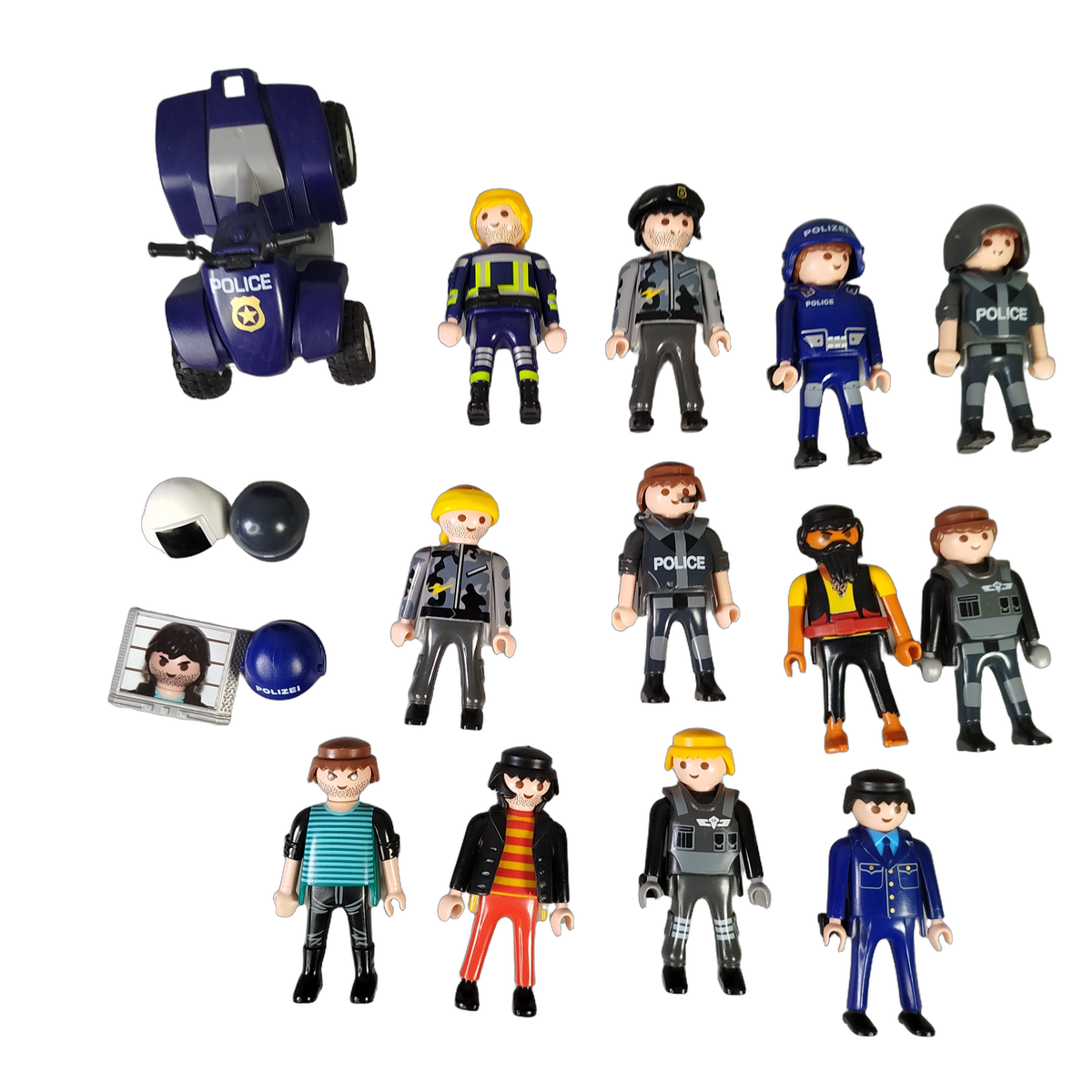 Playmobil Bundle Polizei & Pirat Set von 15 Figuren & Quad