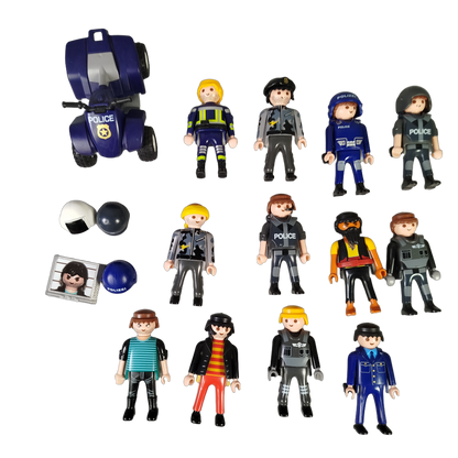 Playmobil Bundle Polizei & Pirat Set von 15 Figuren & Quad