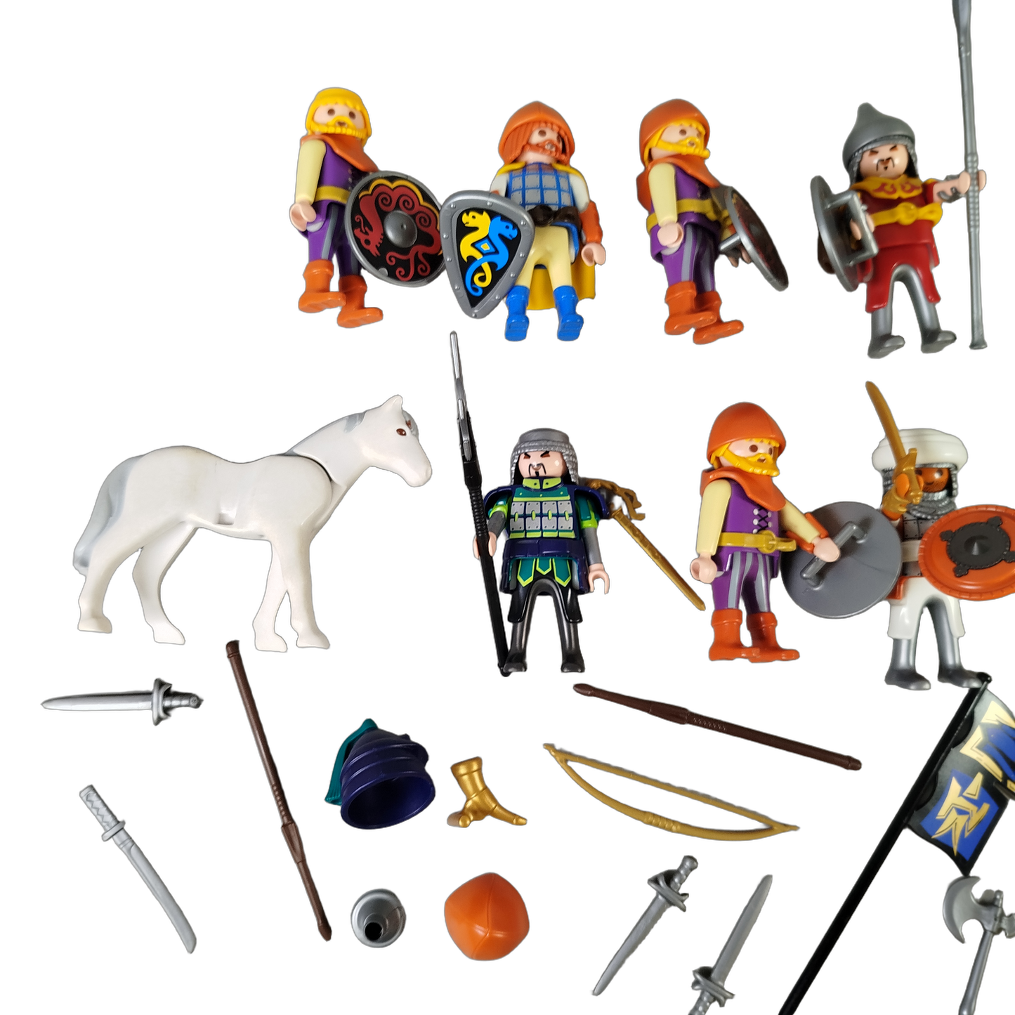 Playmobil Bundle Ritter & Wikinger Set von 9 Figuren & Pferd