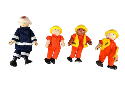 Pintoy Bundle Holz-Kipper Set von 5 LKW & Figuren