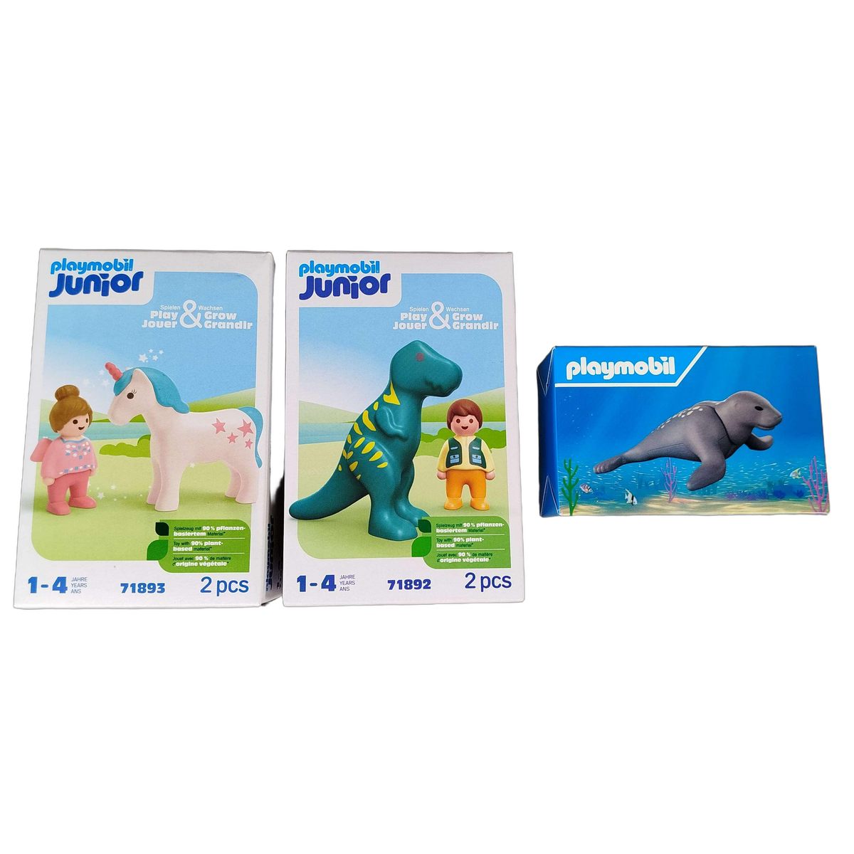 Playmobil Bundle Einhorn Dino 71893 71892 Set von 3 Figuren, Neu
