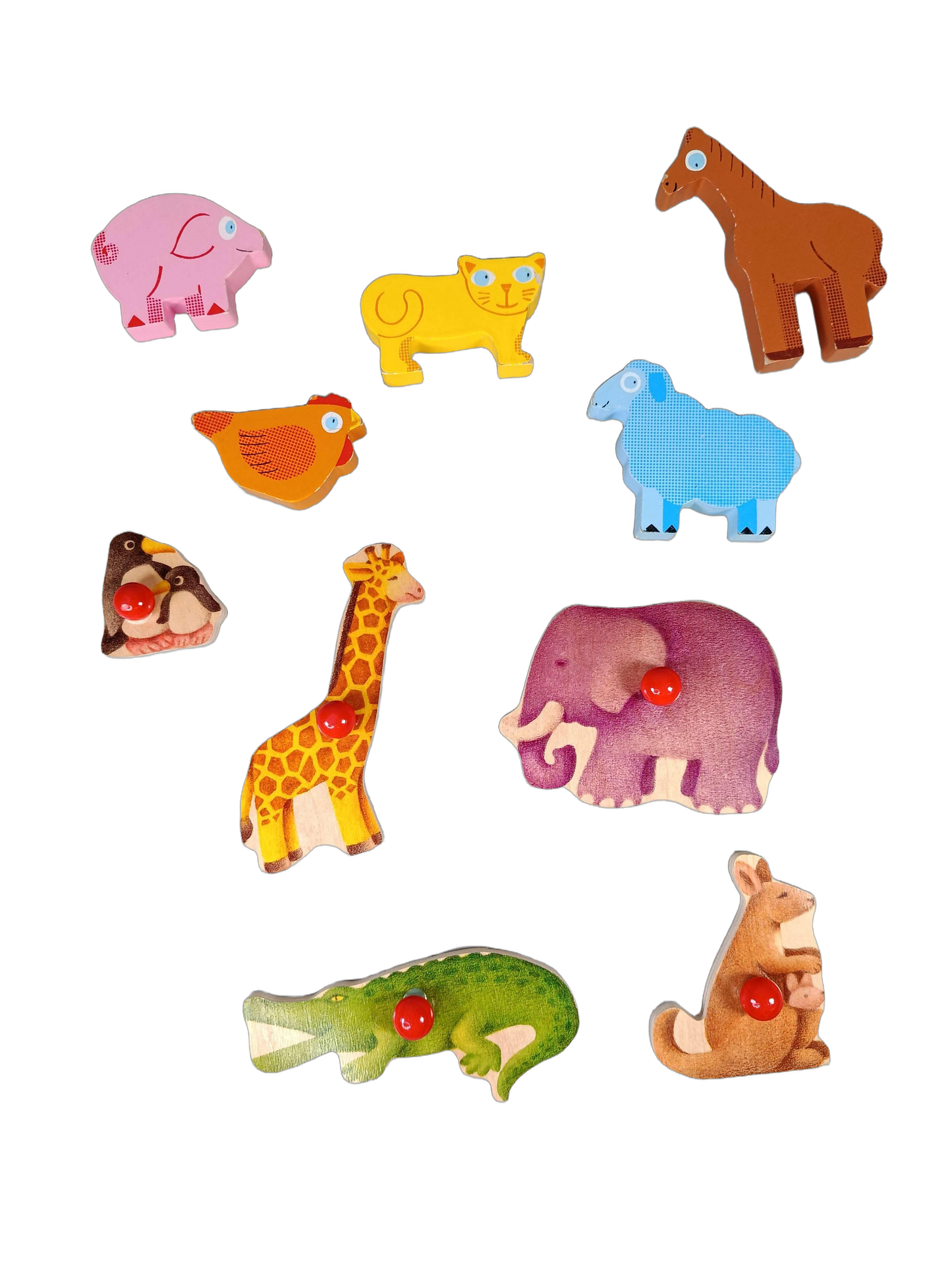 Selecta Spiel Bundle Zoo 2051 Set von 3 Holzpuzzle & Bilderwürfel