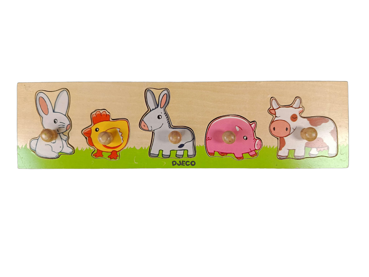 Djeco Bundle Tiere Set von 2 Steckpuzzle & Holzpuzzle