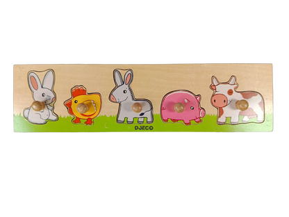 Djeco Bundle Tiere Set von 2 Steckpuzzle & Holzpuzzle