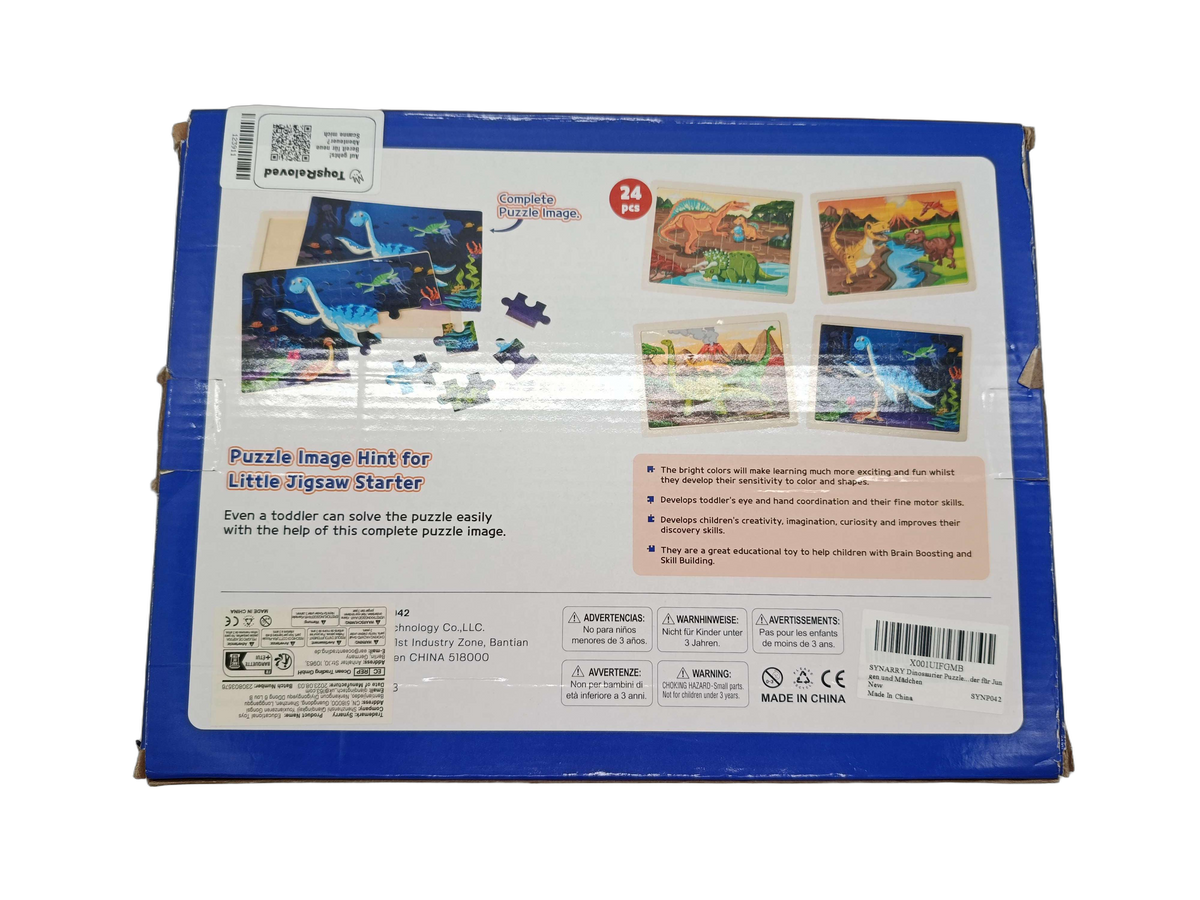 Synarry Dinosaurier Holzpuzzle & Lernspiel