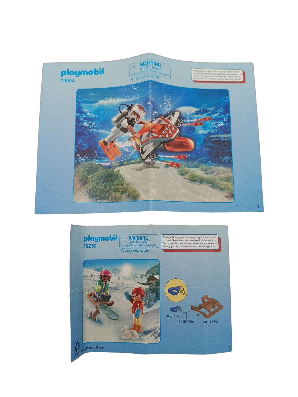 Playmobil Bundle 70004 70250 Set von 2 Figuren & Schlitten