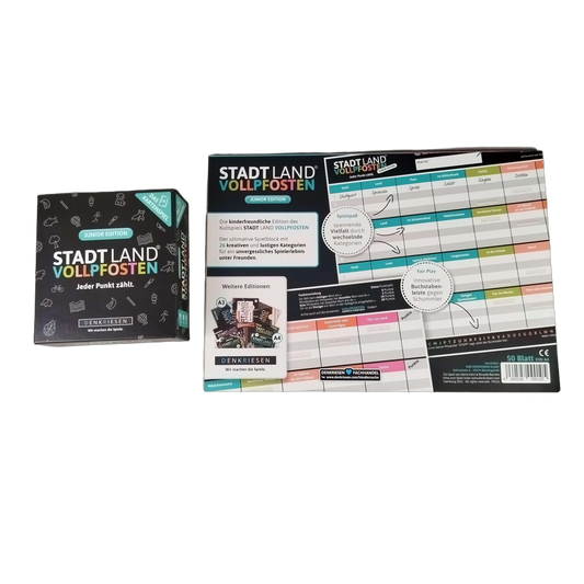 Denkriesen Bundle Stadt Land Vollpfosten Set von 2 Kartenspiel & Block