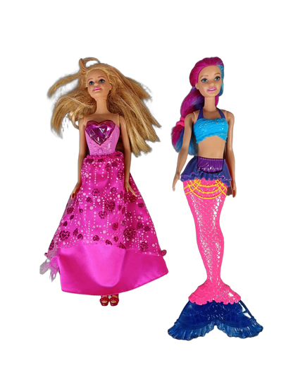 Mattel Bundle Prinzessin & Meerjungfrau Set von 2 Puppen