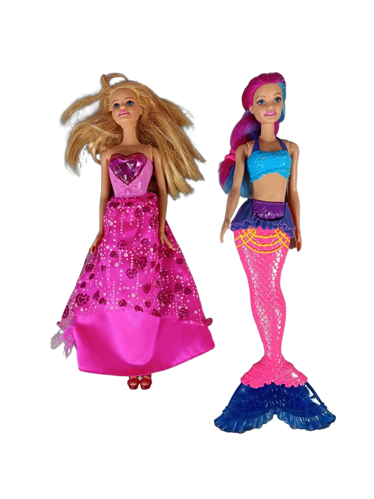 Mattel Bundle Prinzessin & Meerjungfrau Set von 2 Puppen