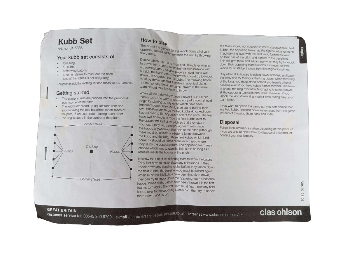 Clas Ohlson Kubb 31-5336 Wurfspiel