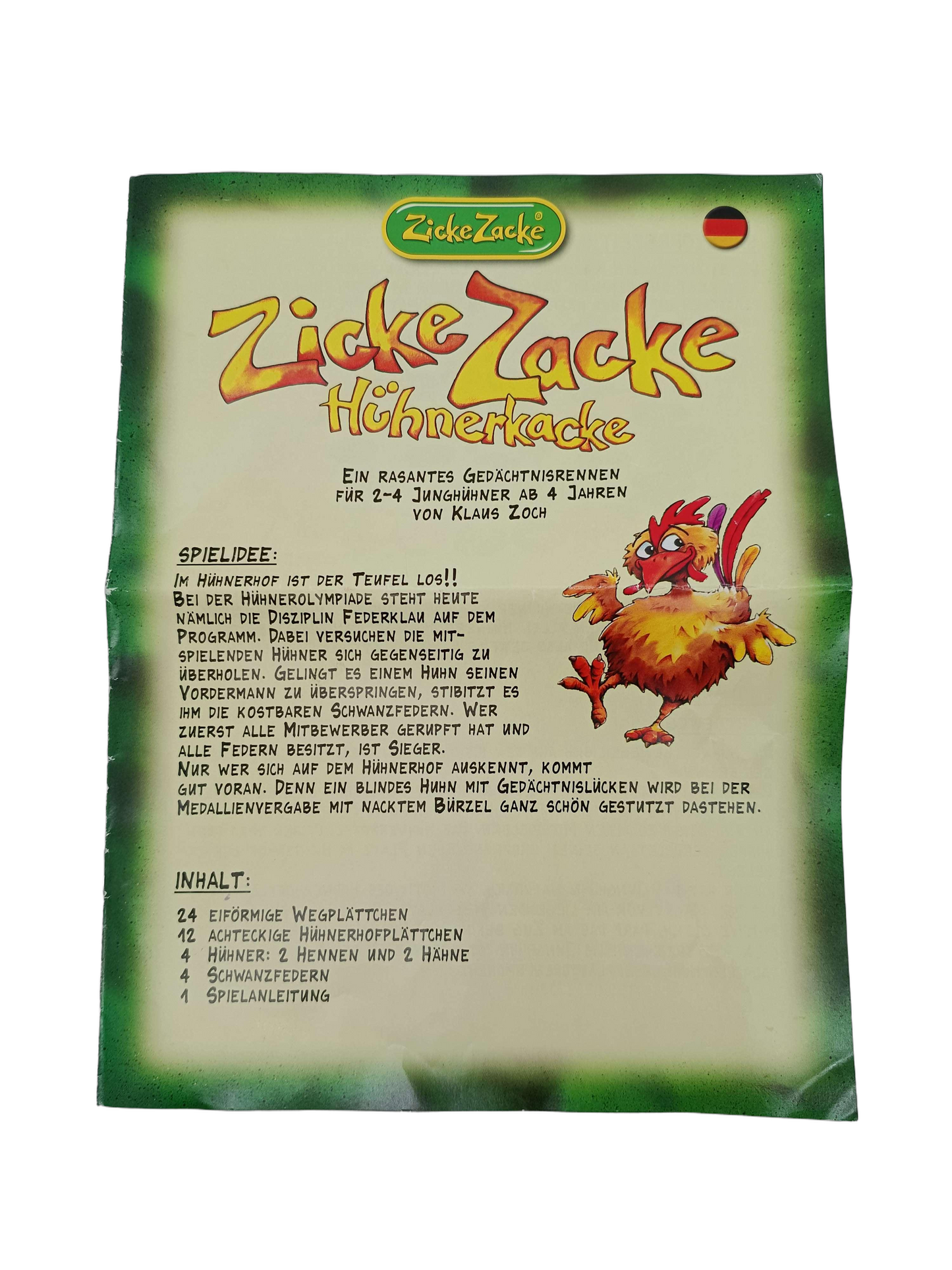 Zoch Zicke Zacke Hühnerkacke 60 112 1800 Brettspiel
