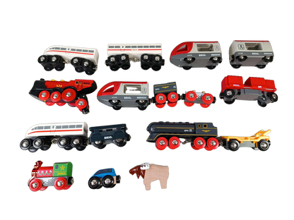 BRIO Bundle Eisenbahn T Rex Bahnübergang, großes Set Lok & Wagen