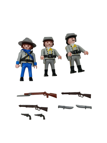 Playmobil Bundle Western 3x Soldaten Figuren mit Zubehör