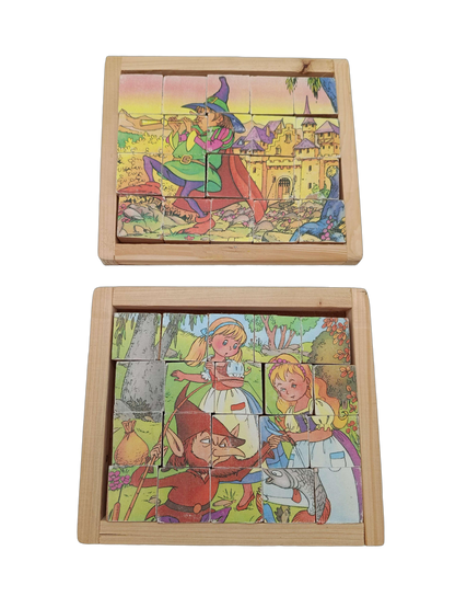 Bundle Märchen & Rattenfänger Set von 2 Holz Würfelpuzzle