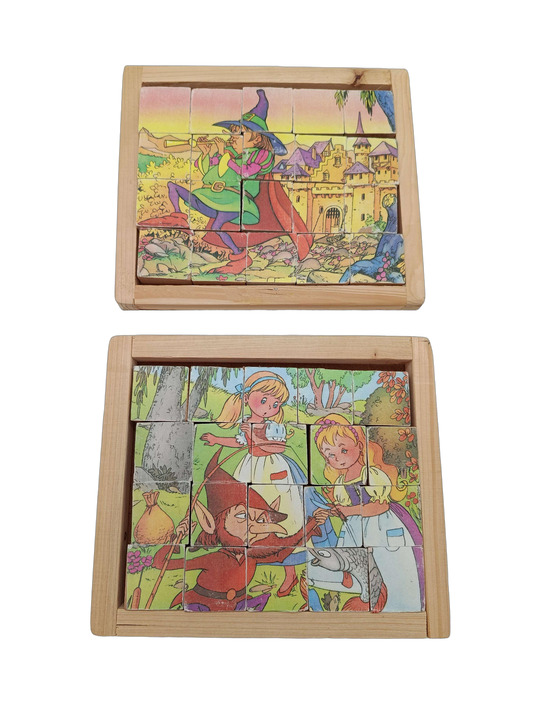 Bundle Märchen & Rattenfänger Set von 2 Holz Würfelpuzzle