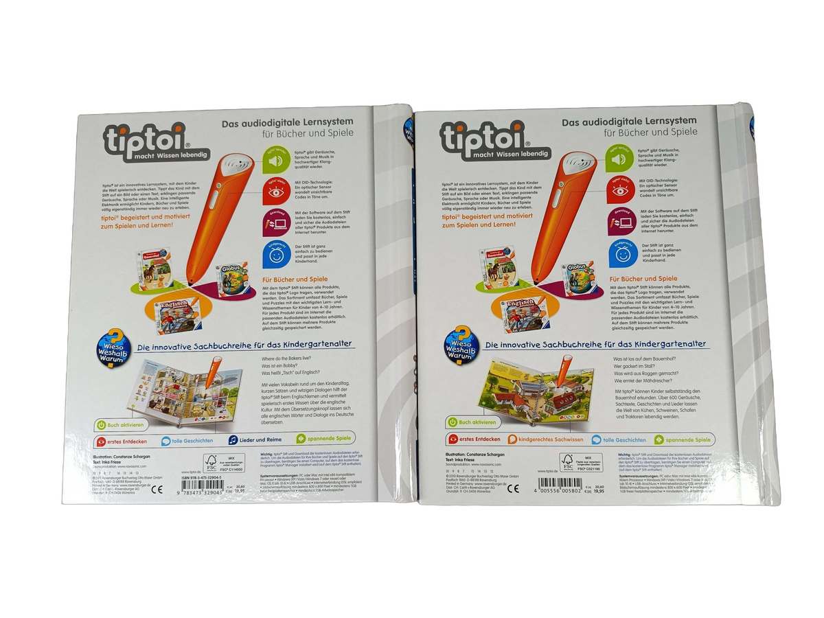 Ravensburger Bundle tiptoi Englisch & Bauernhof Set von 2 Lernbücher