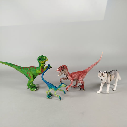 Schleich Dinosaurier & Wolf Figuren Set von 4, wie neu