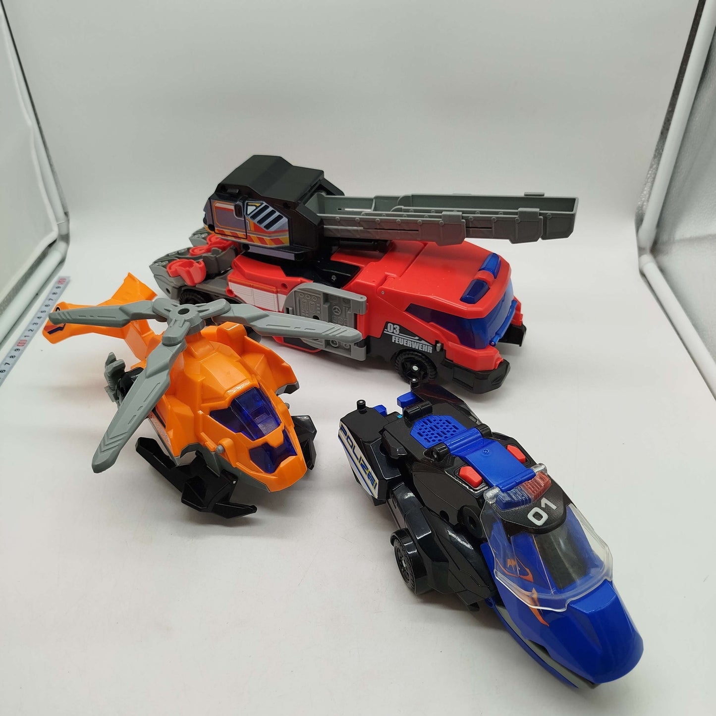 Bundle Feuerwehr Polizei Set von 3 Autos & Helikopter