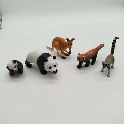 Bundle Tiere Set von 8 Panda & Känguru Figuren
