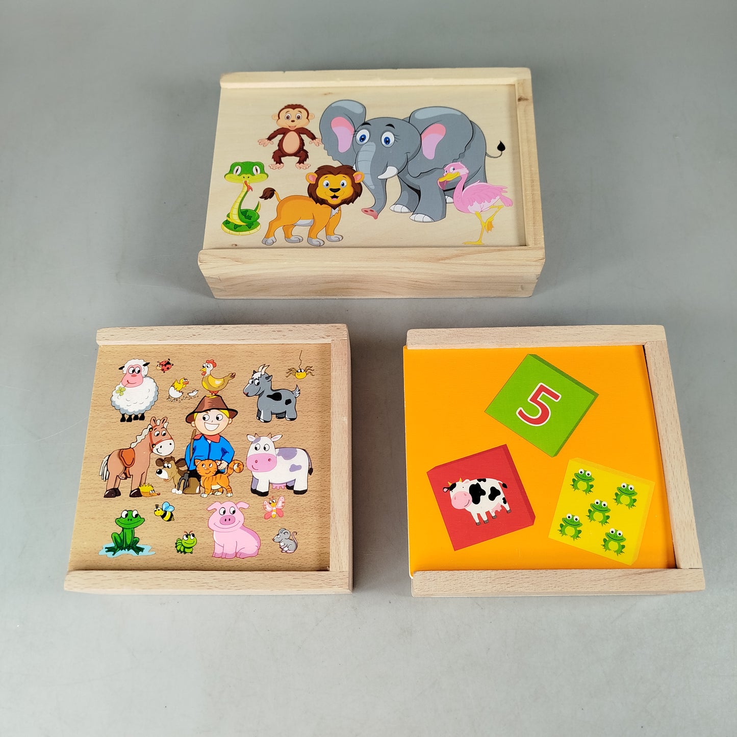 PEARL Playtastic Bundle Holz Tiere & Zahlen Set von 3